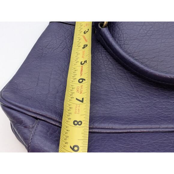 VTG Adrienne Vittadini Magnetic Purple Violet Tessa Pebble Leather Satchel - Picture 16 of 16